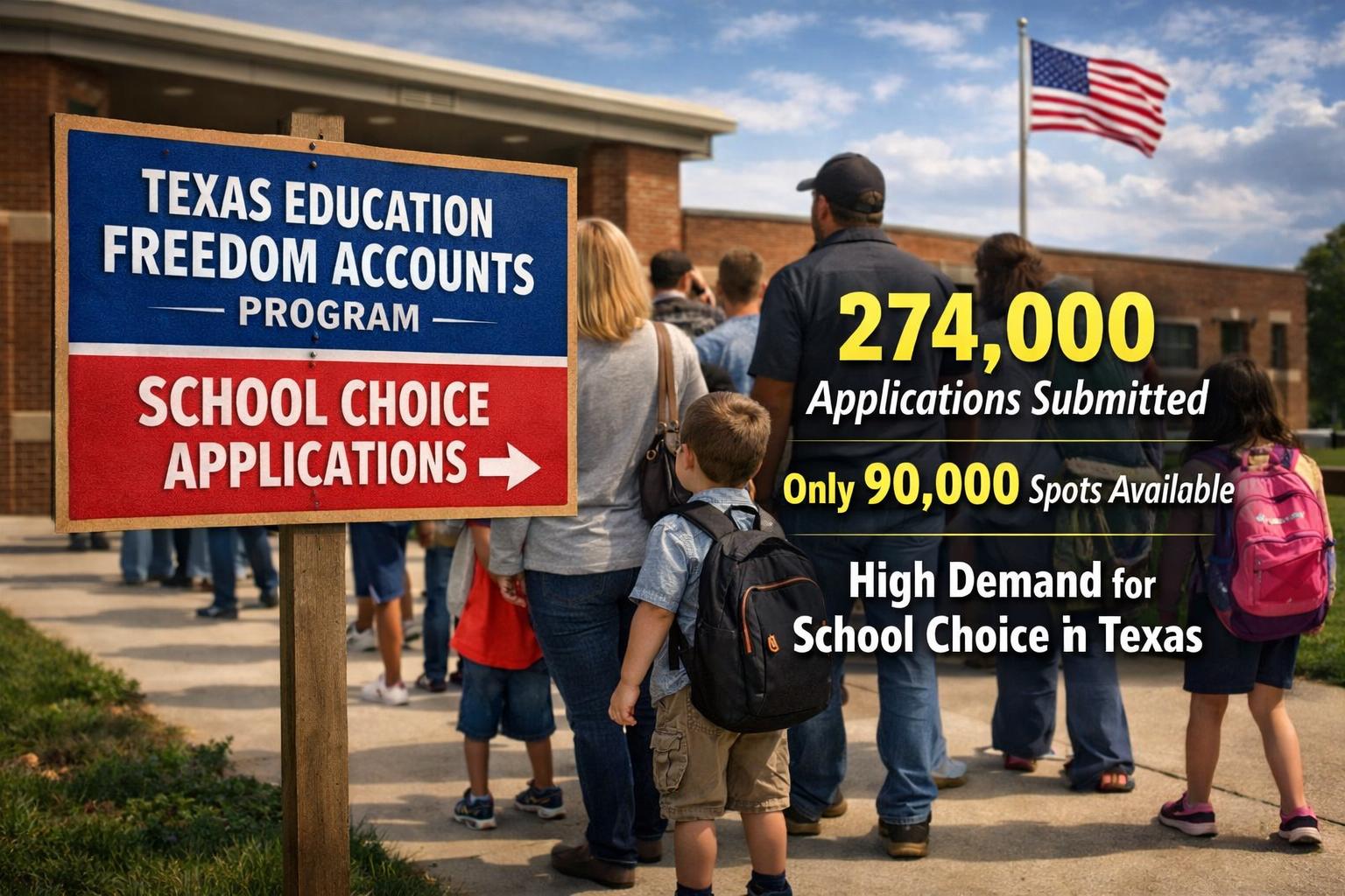 Texas school voucher program draws 274,000 applications by March 31 deadline