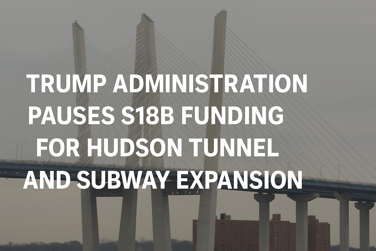 Trump administration halts $18B funding for Hudson rail tunnel and subway expansion