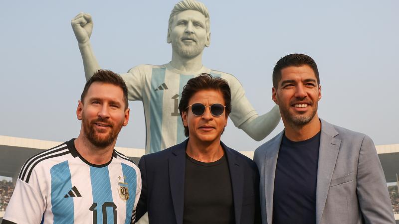 Lionel Messi arrives in Kolkata, meets Shah Rukh Khan during GOAT India tour