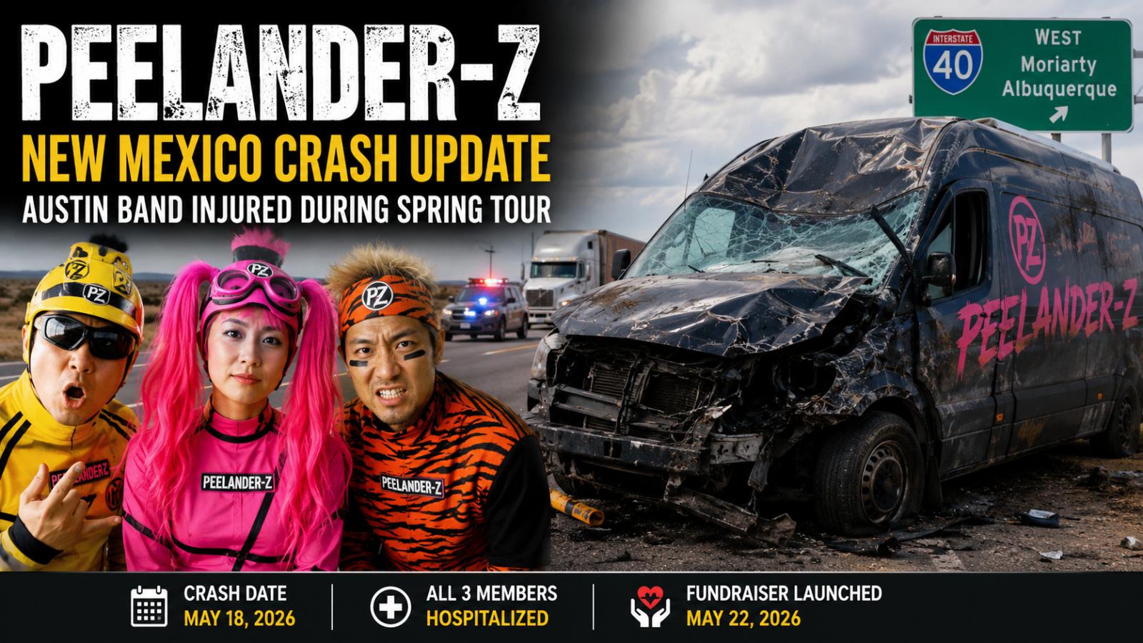 Peelander-Z Recovery Update Austin Band Injured in New Mexico I-40 Crash