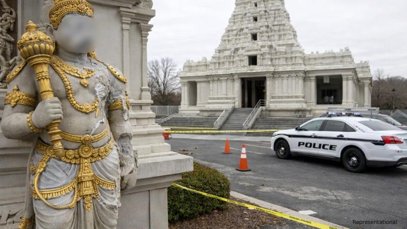 North Carolina Hindu temple vandalised as police investigate damaged deity statue