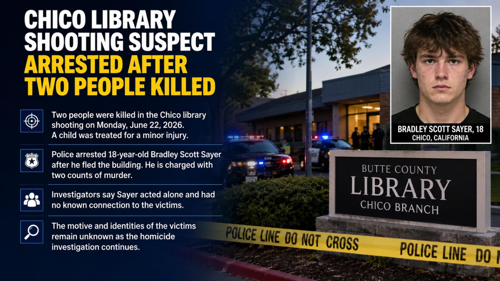 Chico Library Shooting Suspect Arrested After Two People Killed