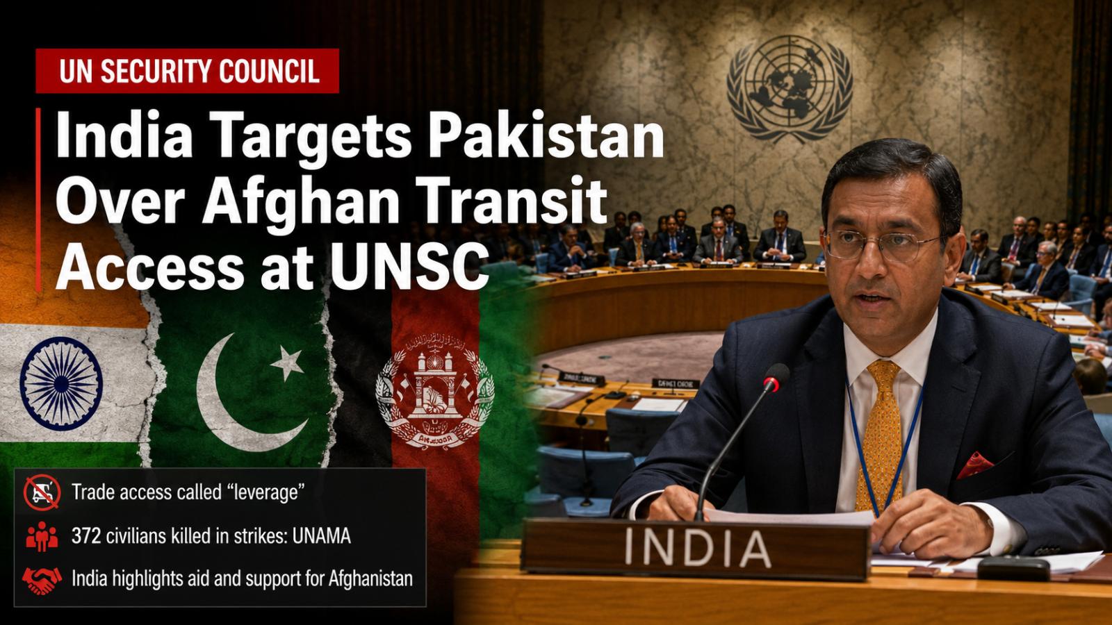 India Targets Pakistan Over Afghan Transit Access at UNSC