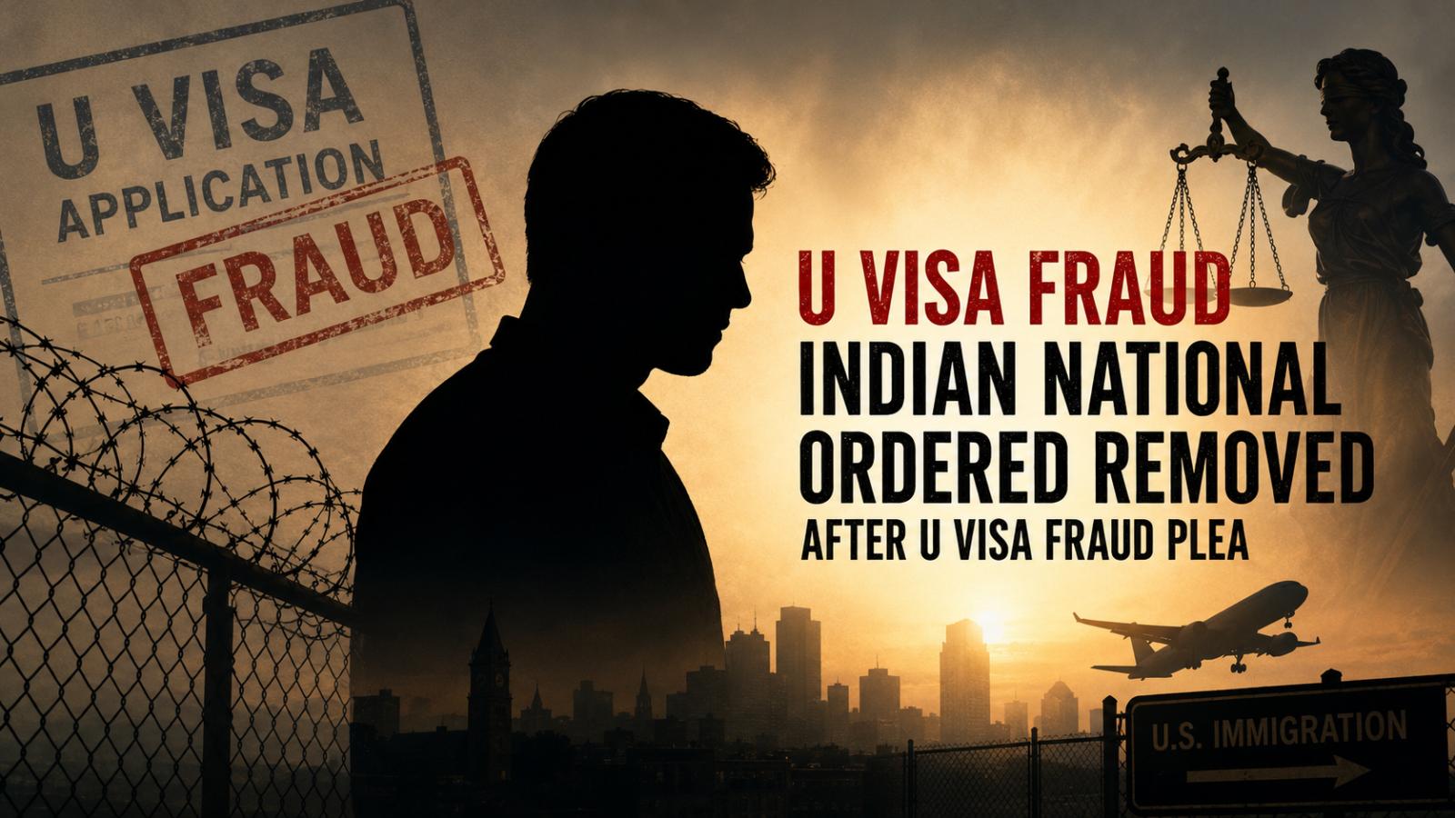 Indian national ordered removed after U visa fraud plea