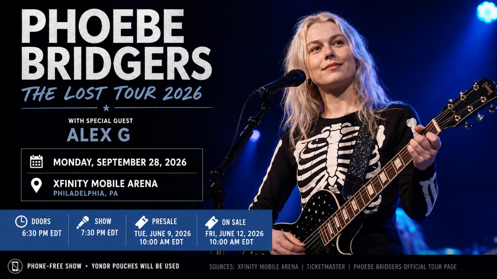 Phoebe Bridgers Philadelphia Concert: The Lost Tour Ticket Details