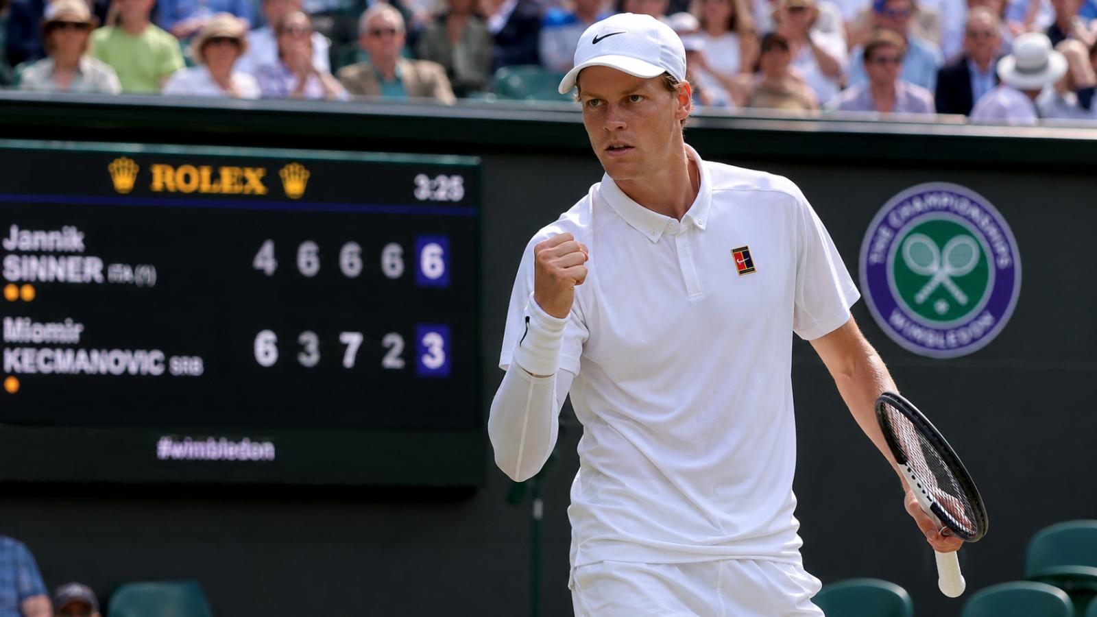 Jannik Sinner survives five-set Wimbledon scare against Kecmanovic
