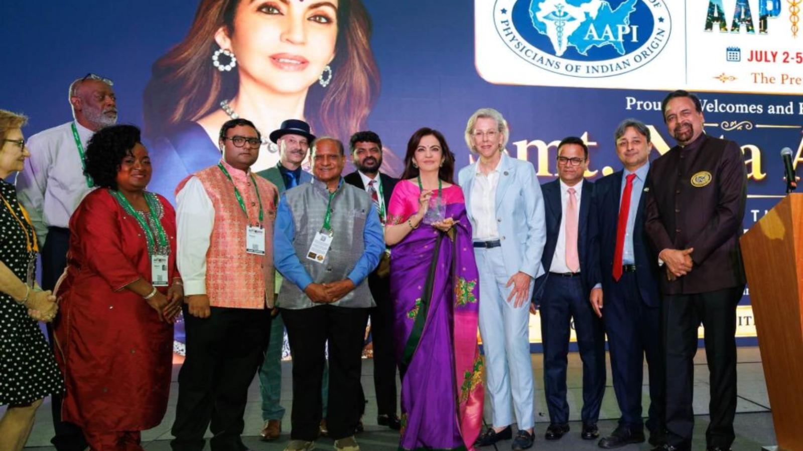 Nita Ambani honored as AAPI Tampa launches global health push