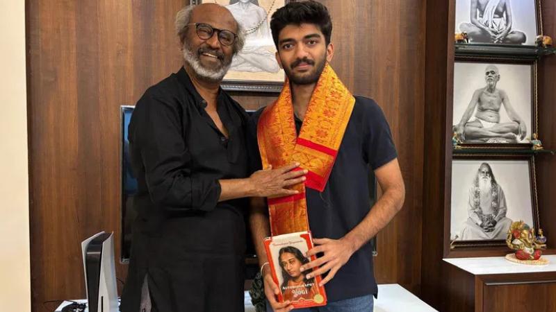 Chess Prodigy Meets the Doyen of Film Industry Rajinikanth