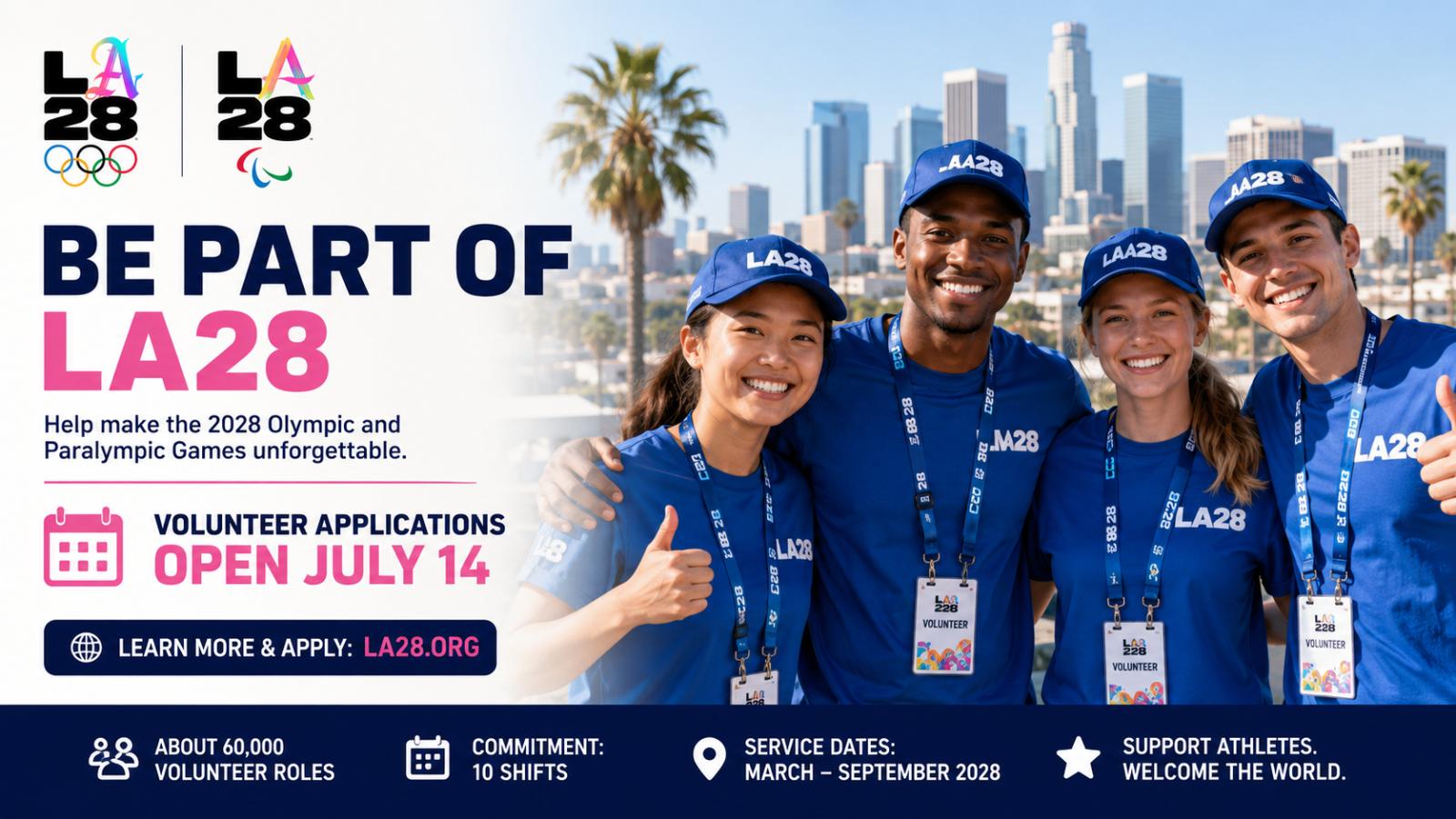LA28 Volunteer Roles How to Apply When Applications Open July 14