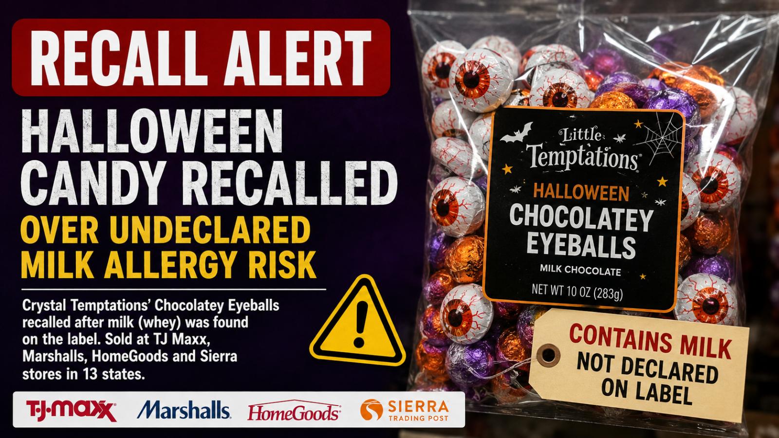 Halloween candy recall: Chocolatey Eyeballs recalled over milk risk
