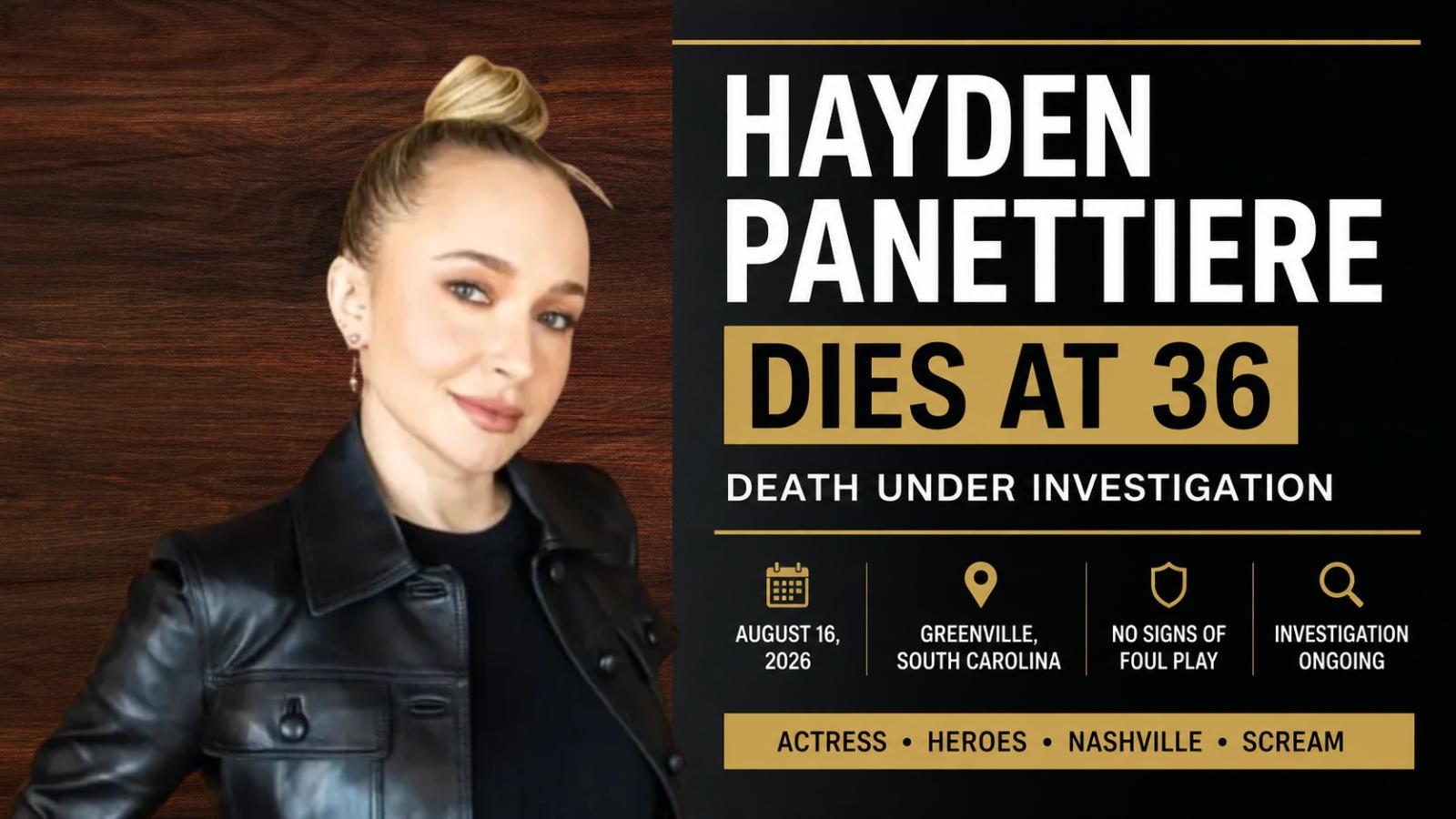 Hayden Panettiere dies at 36; death under investigation