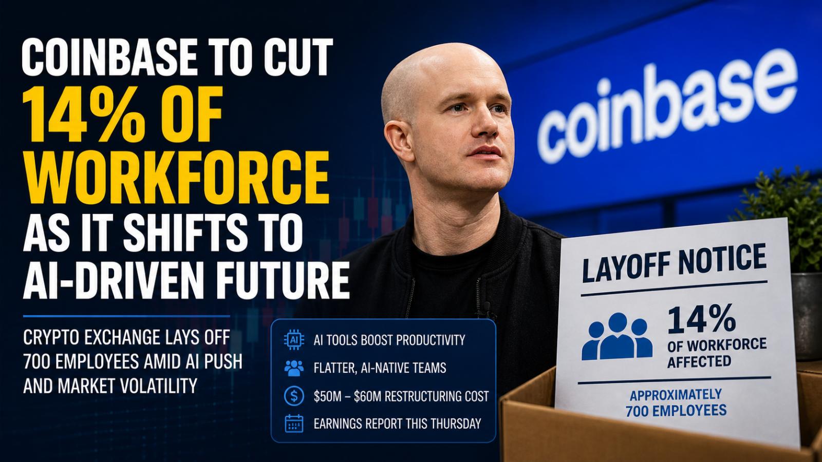 Coinbase Layoffs Hit 700 Jobs as AI Reshapes Crypto Giant