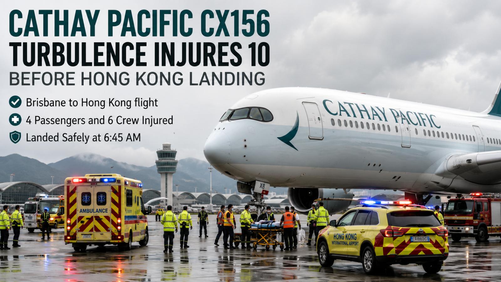 Cathay Pacific CX156 Turbulence Injures 10 Before Hong Kong Landing