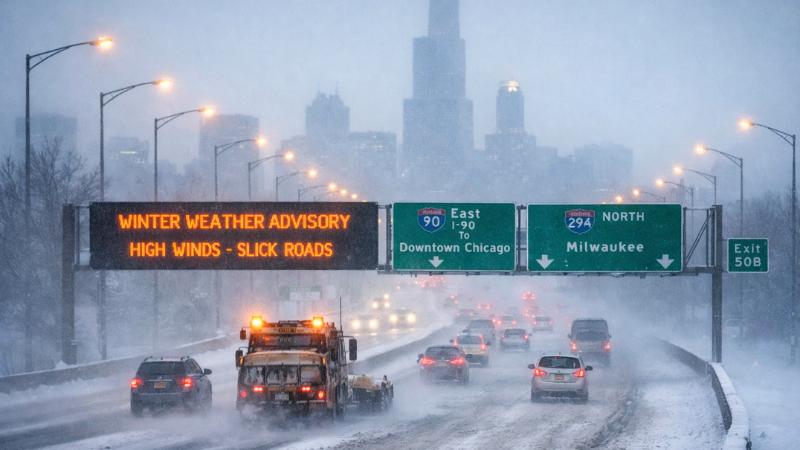 High winds and snow blanket Chicago area after severe storms and tornado warnings