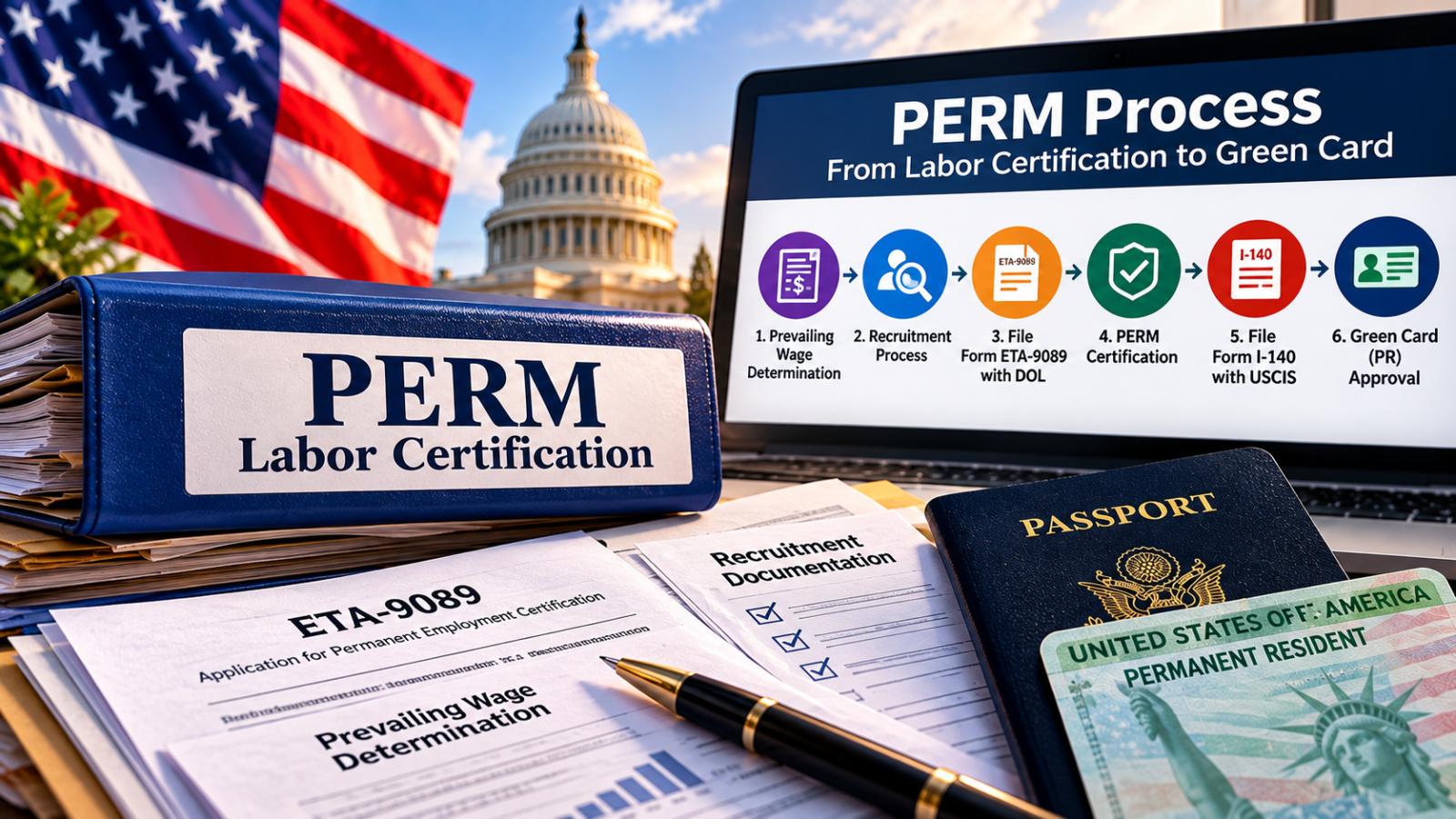 What is PERM labor certification in the US green card process?