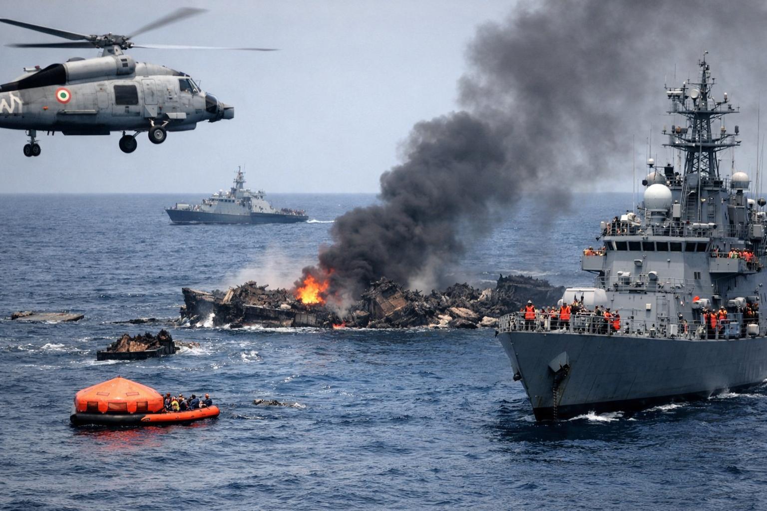 Indian Navy launches rescue after Iranian frigate IRIS Dena sinks near Sri Lanka