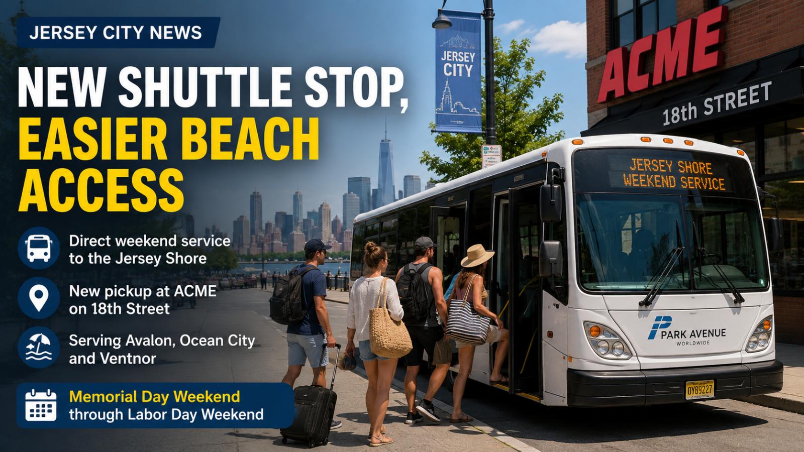 Jersey City Beach Shuttle Adds Direct Weekend Shore Trips
