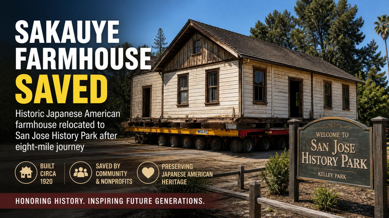 Sakauye Farmhouse Saved  Japanese American Landmark Moves to San Jose History Park