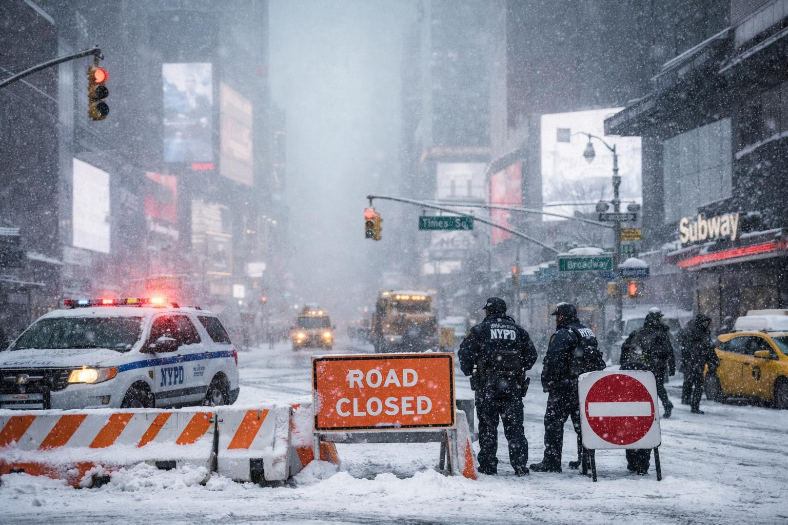 New York declares travel ban and snow day ahead of major storm