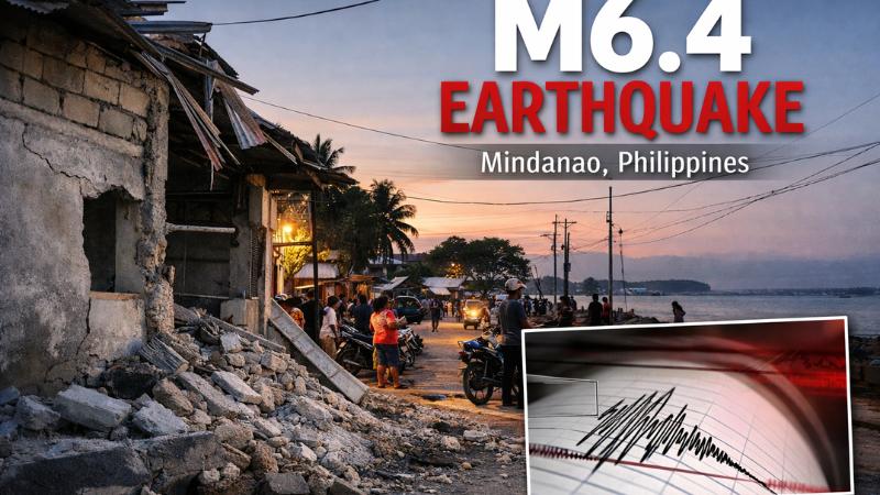 Strong earthquake jolts Mindanao as magnitude 6.4 quake strikes near Baculin