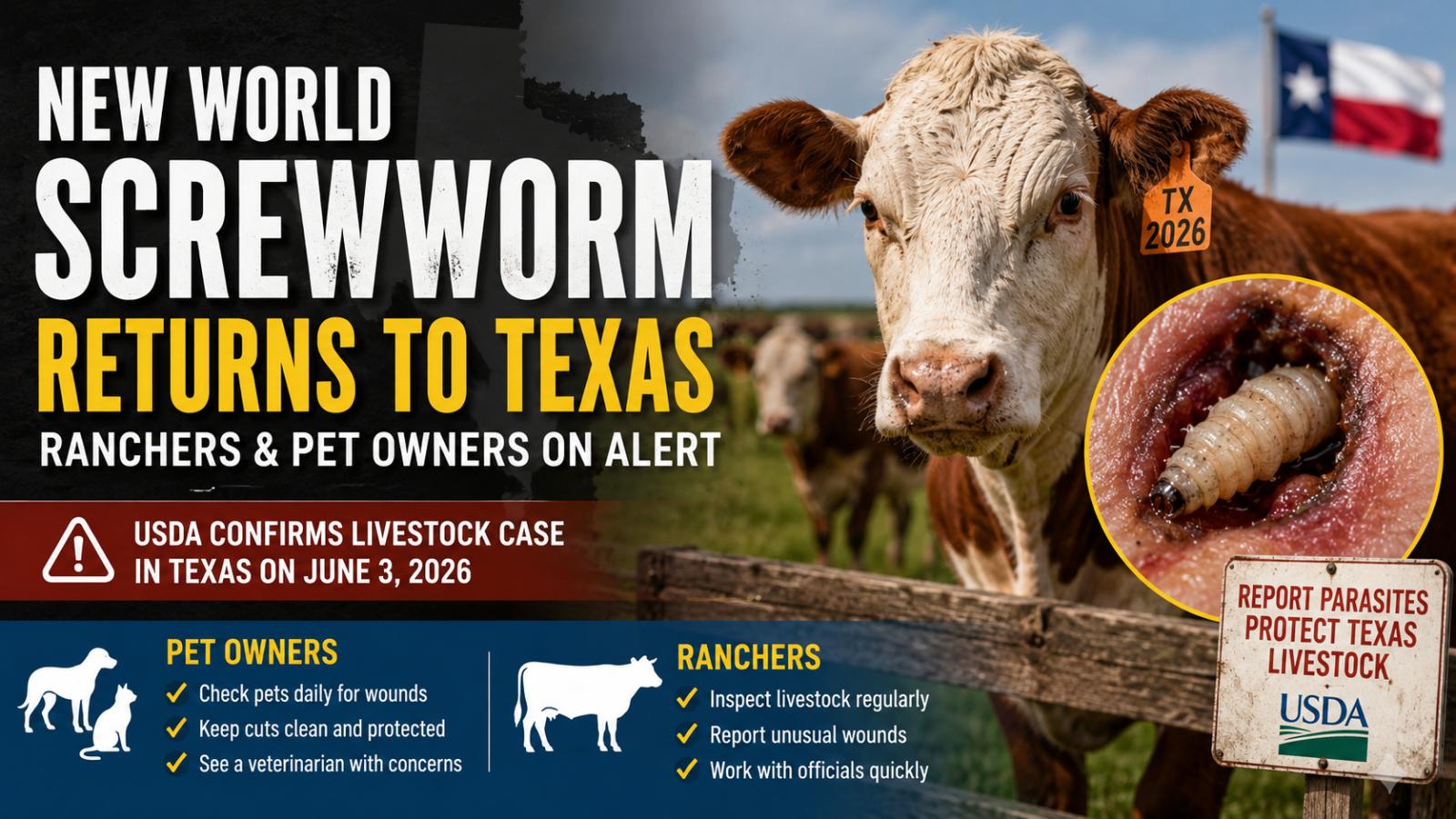 New World Screwworm in Texas Raises Pet, Ranch Concerns