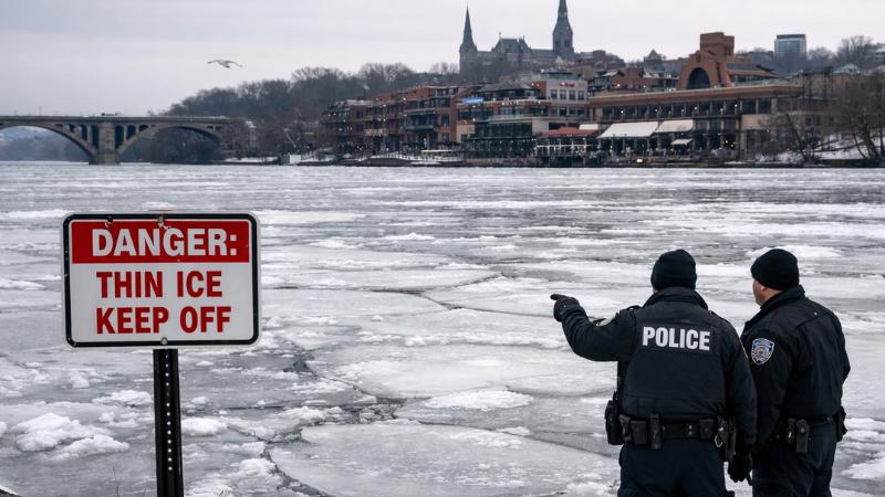 Potomac river freezes as police warn D.C. residents about deadly ice danger