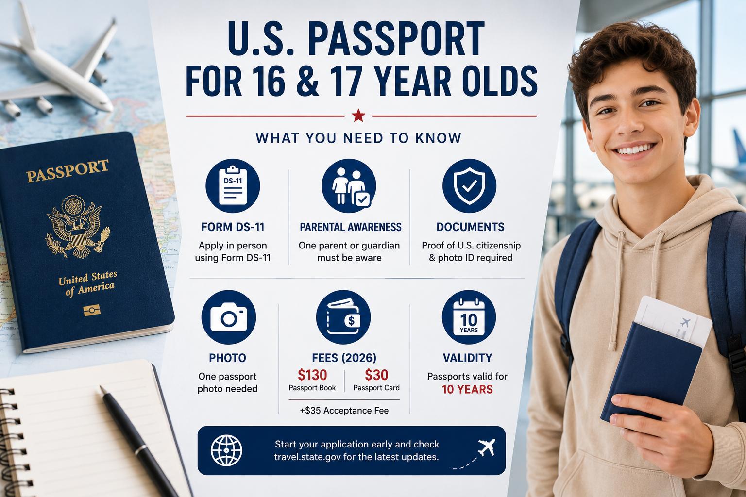 U.S. Passport for 16- and 17-Year-Olds: Rules and Documents