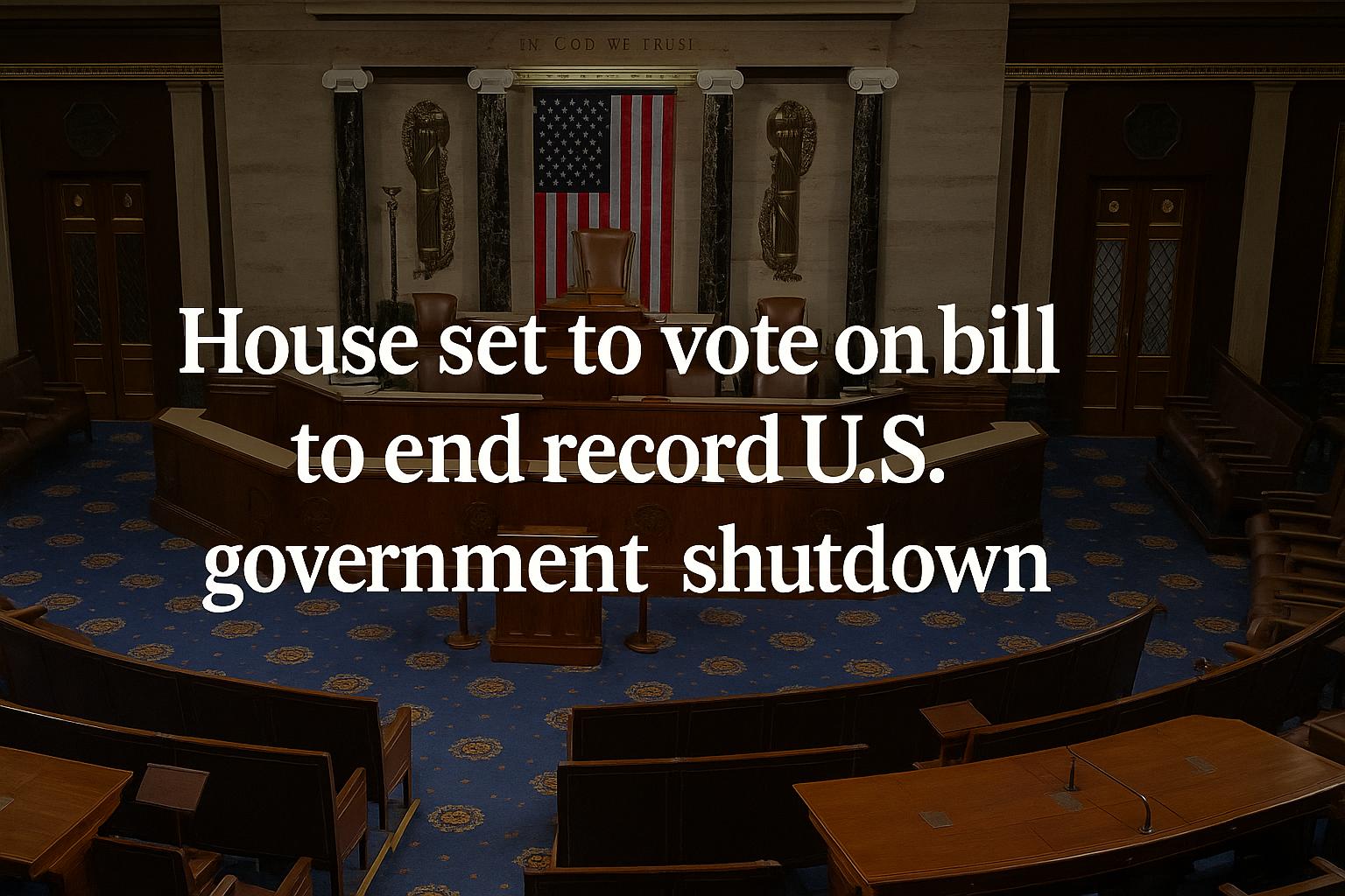House set to vote on bill to end record U.S. government shutdown
