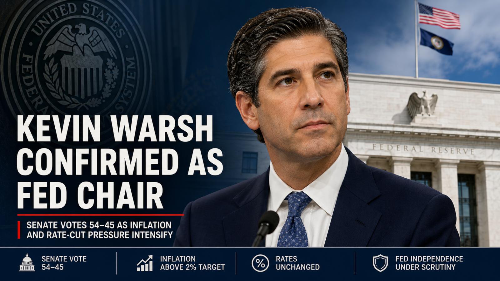 Kevin Warsh Confirmed as Fed Chair as Inflation and Rate-Cut Pressure Intensify