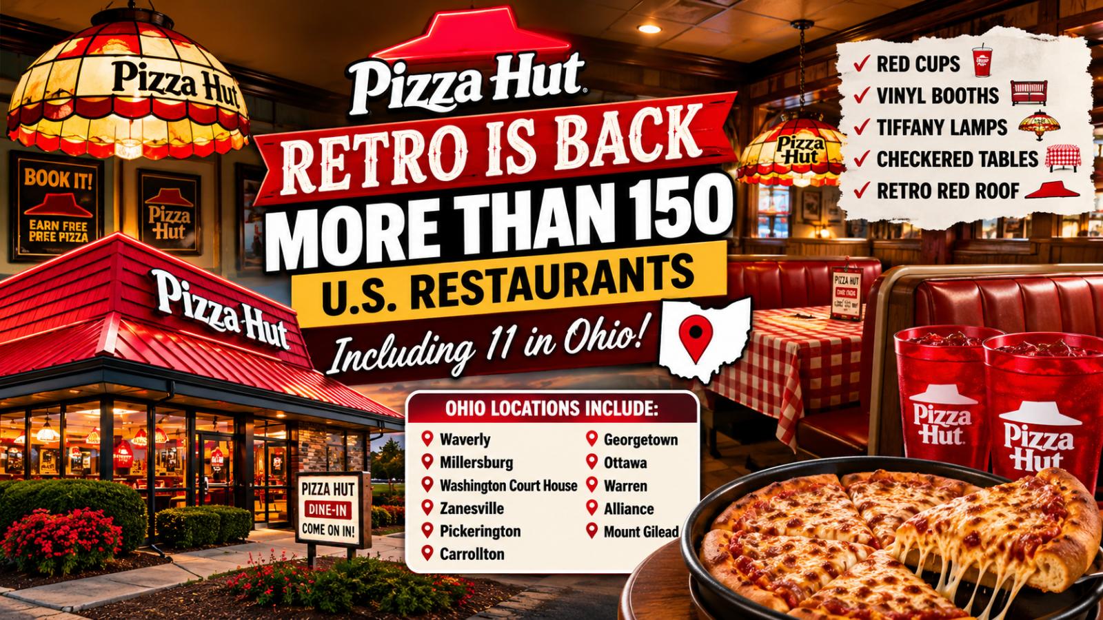 Classic Pizza Hut Locations Return With Retro Red Cups and Booths