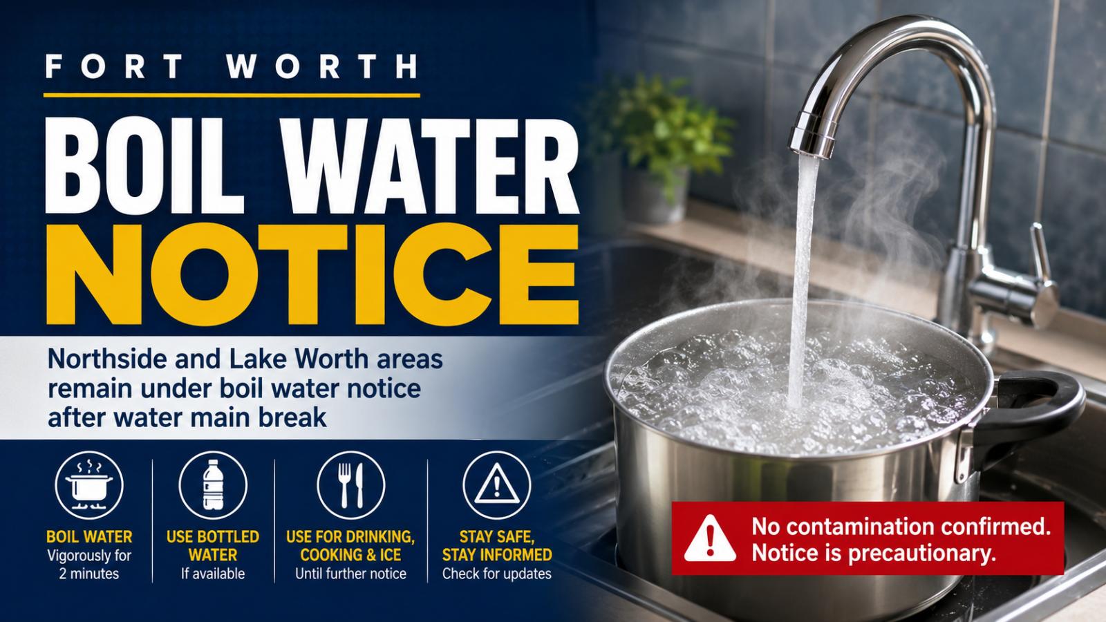 Fort Worth Northside Boil Water Notice Continues After Main Repair