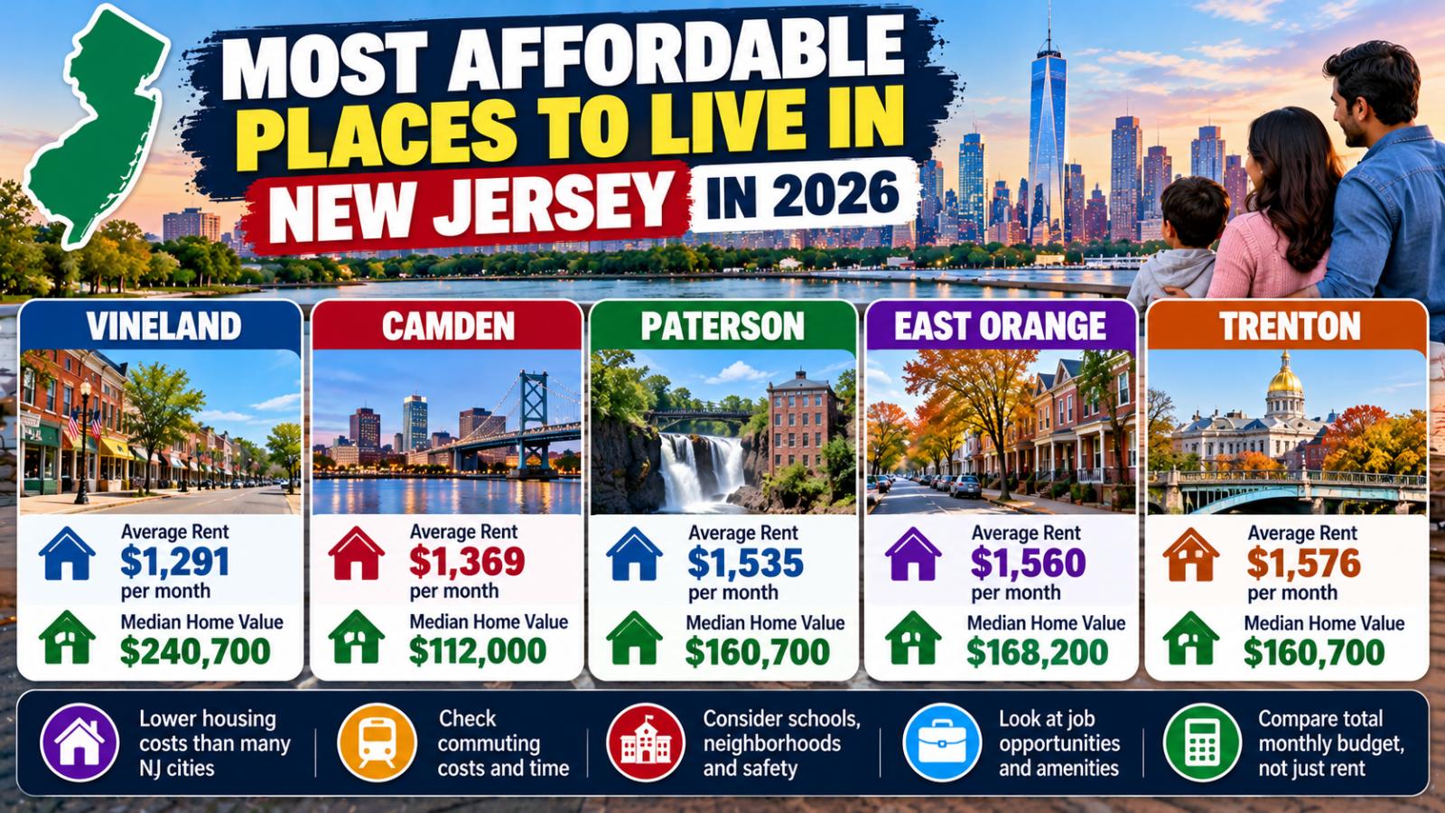Most Affordable Places to Live in New Jersey in 2026