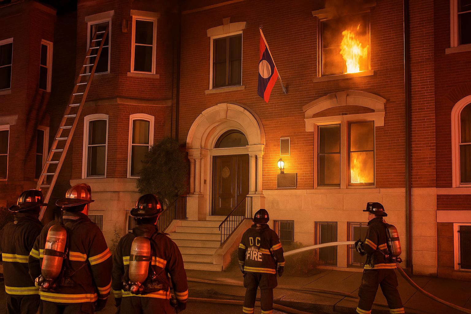 Fire damages residence linked to Laos Embassy in DC, investigation underway