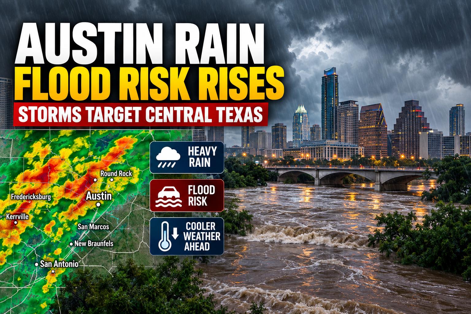 Austin rain, flood risk rise as storms target Central Texas