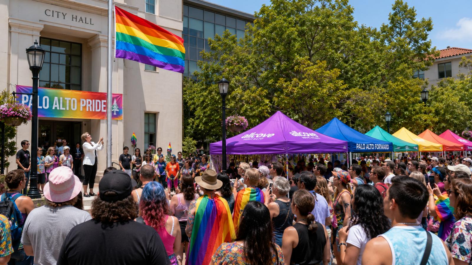 Palo Alto Pride Event Centers LGBTQ Youth at City Hall