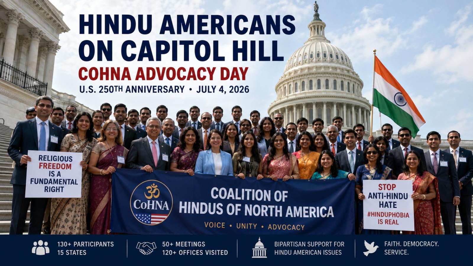 Hindu Americans Mark U.S. 250th With Capitol Hill Advocacy Day