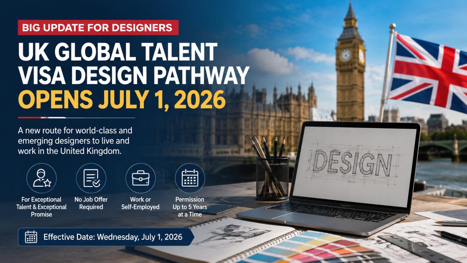 UK Global Talent Visa Design Pathway Opens July 1: Who May Qualify