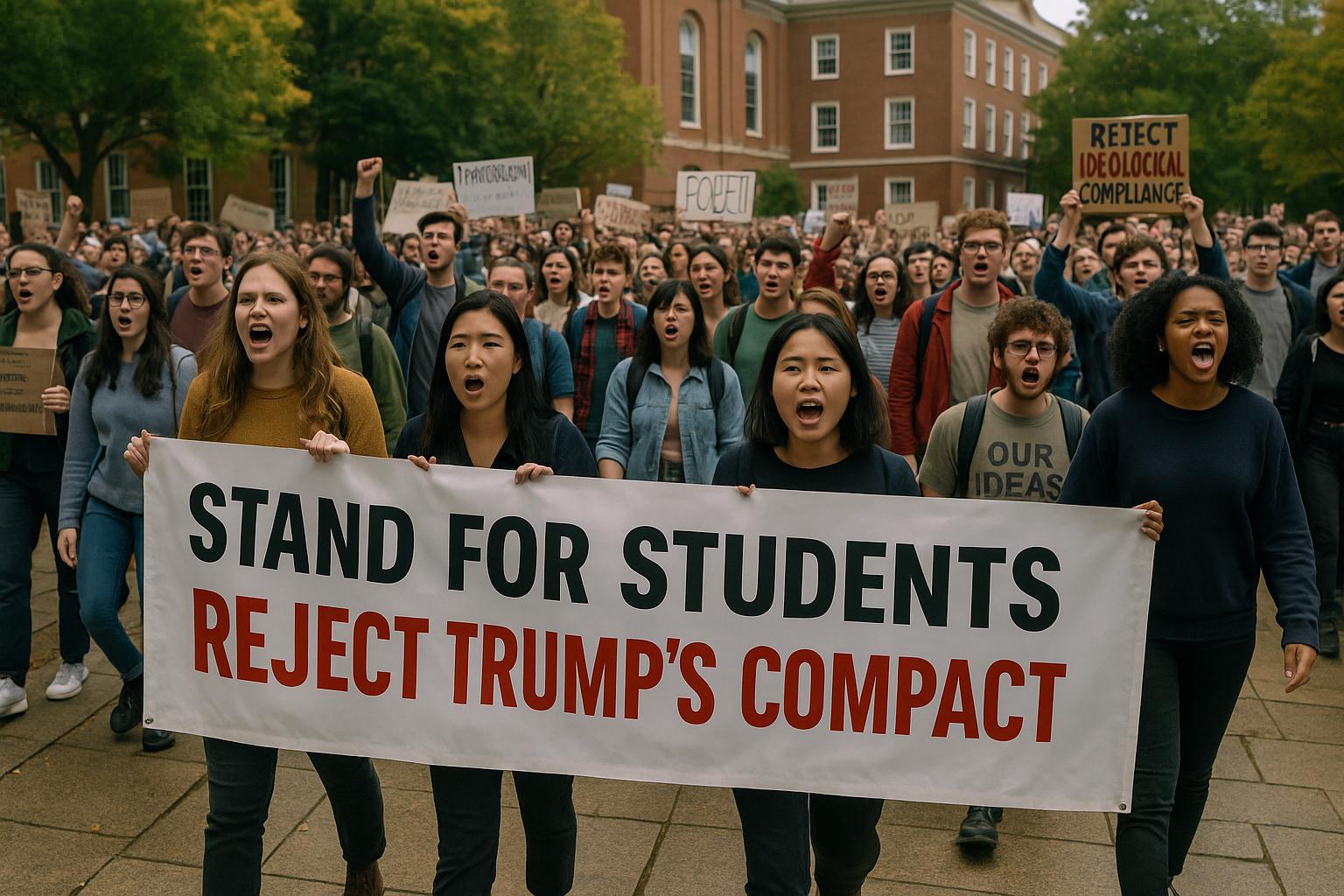 US campuses erupt in protest over Trump’s higher education compact