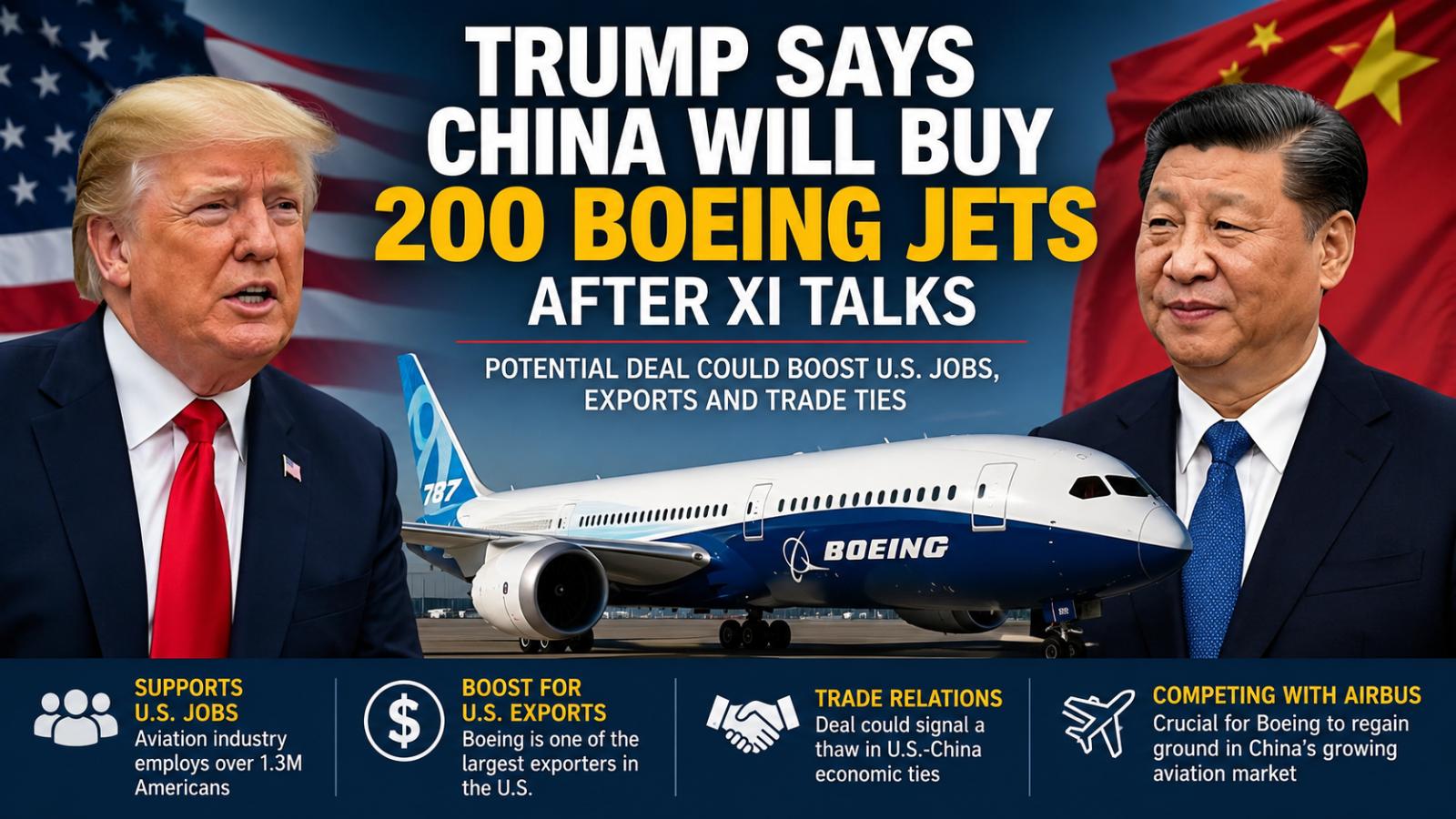 Trump Says China Will Buy 200 Boeing Jets After Xi Talks