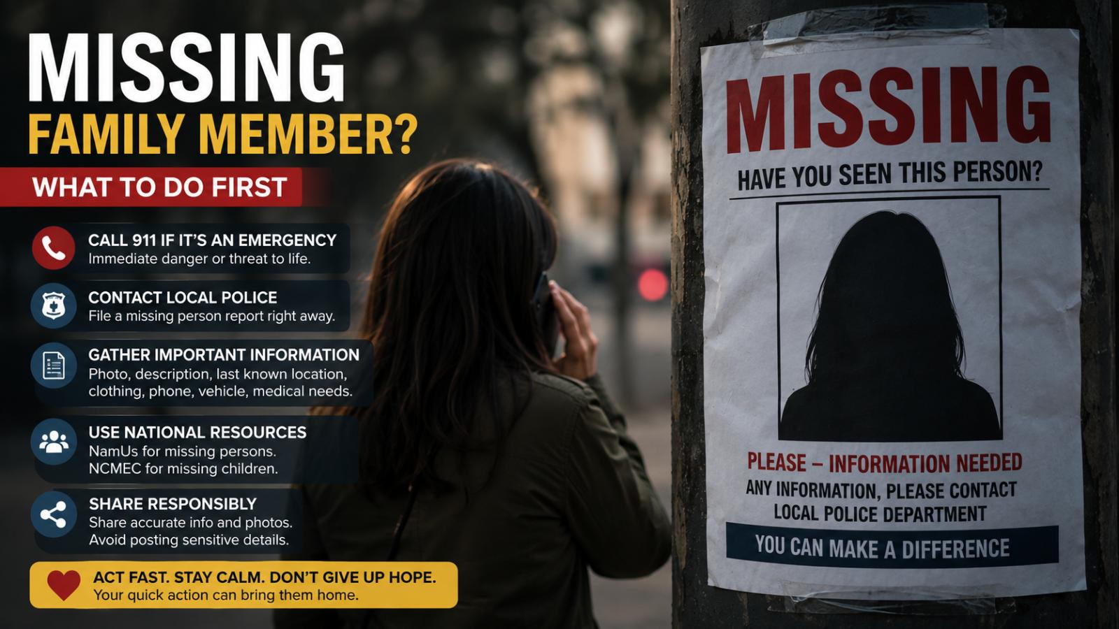 Family member missing in the U.S.? What to do first
