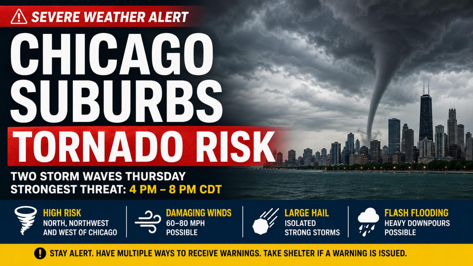 Chicago Suburbs Face EF-2 Tornado Risk as Severe Storms Return