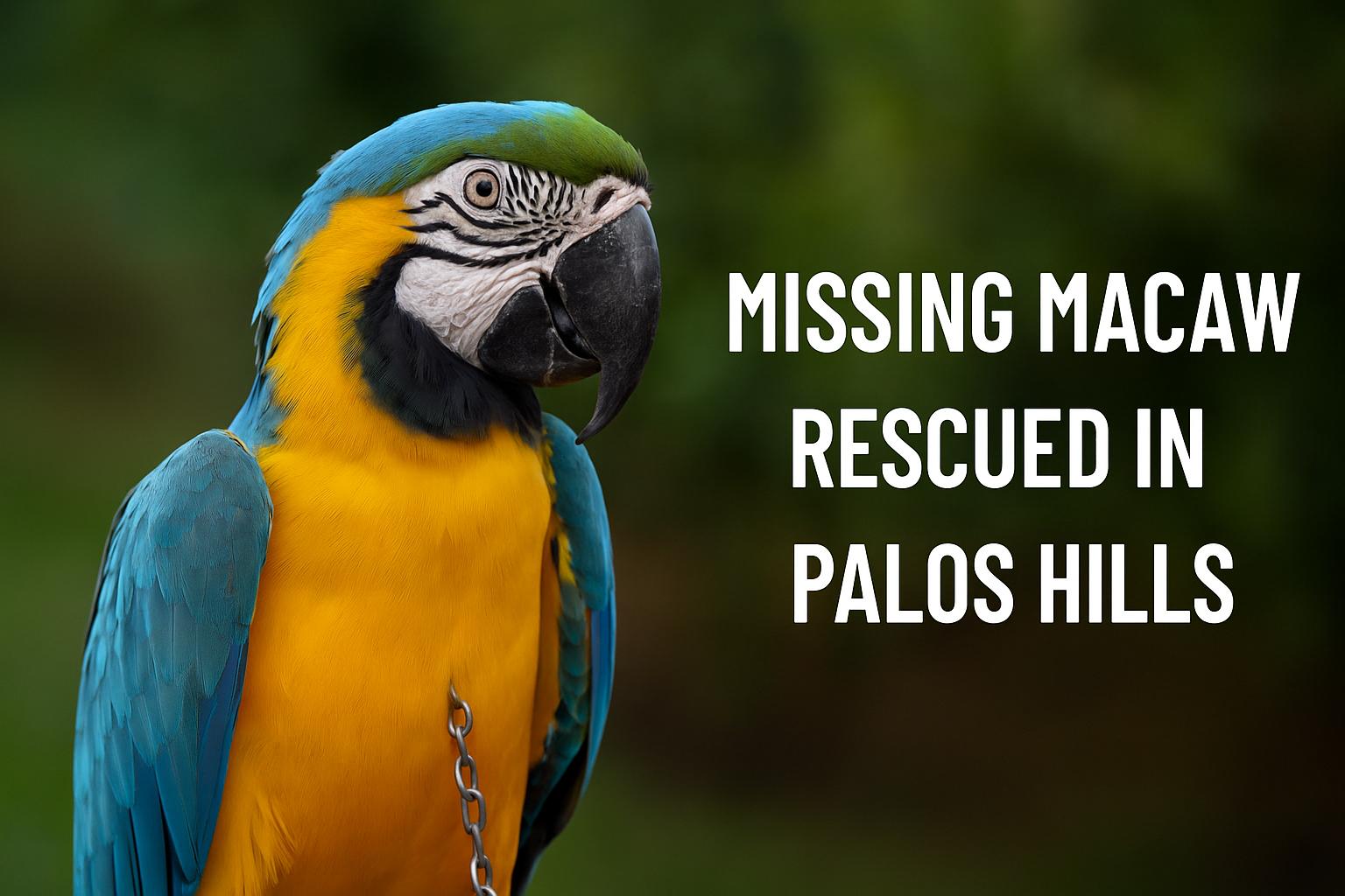 Lost macaw rescued after weekend escape during camping trip in Palos Hills
