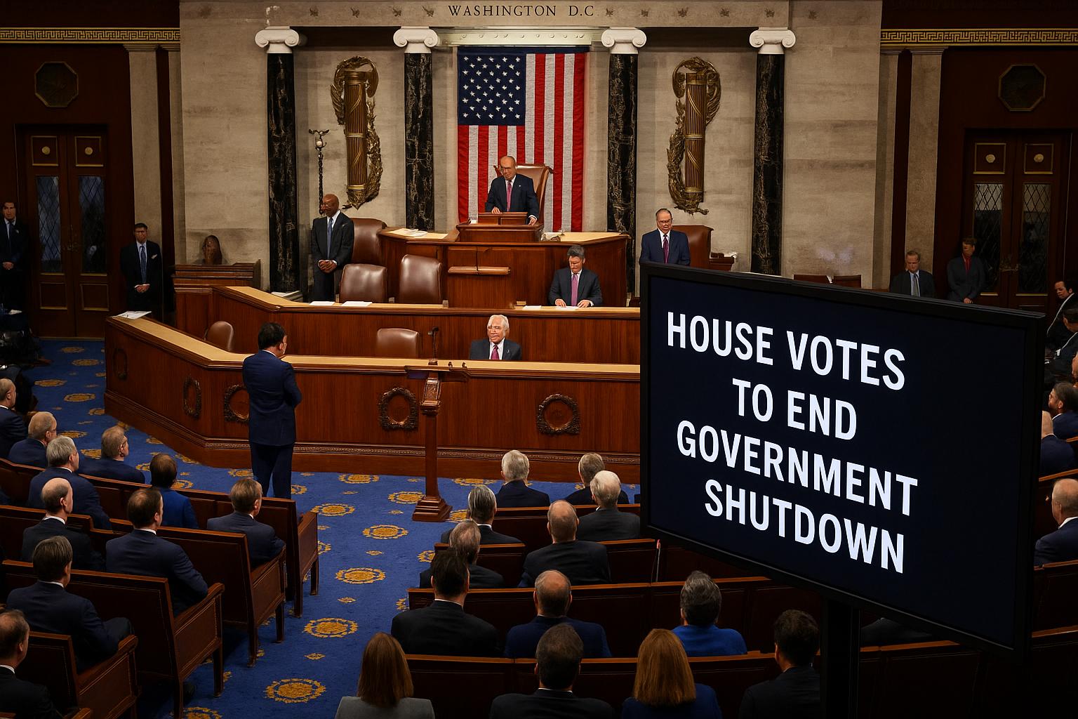 US House passes spending bill to end shutdown, Trump expected to sign
