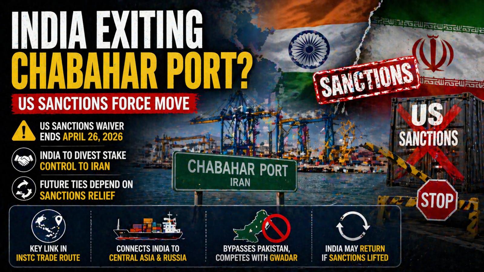 Why is India exiting Chabahar port Government plans divestment amid US sanctions