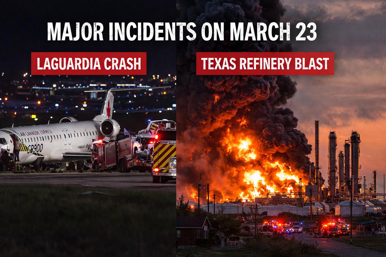 LaGuardia crash and Texas refinery blast on March 23 raise safety concerns