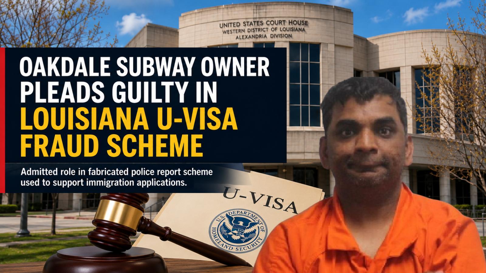 Oakdale Subway Owner Pleads Guilty in Louisiana U-Visa Fraud Scheme