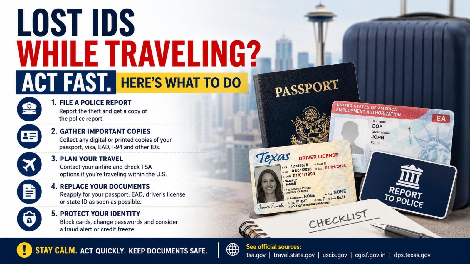 Lost Passport, EAD or ID in the U.S.? What To Do First