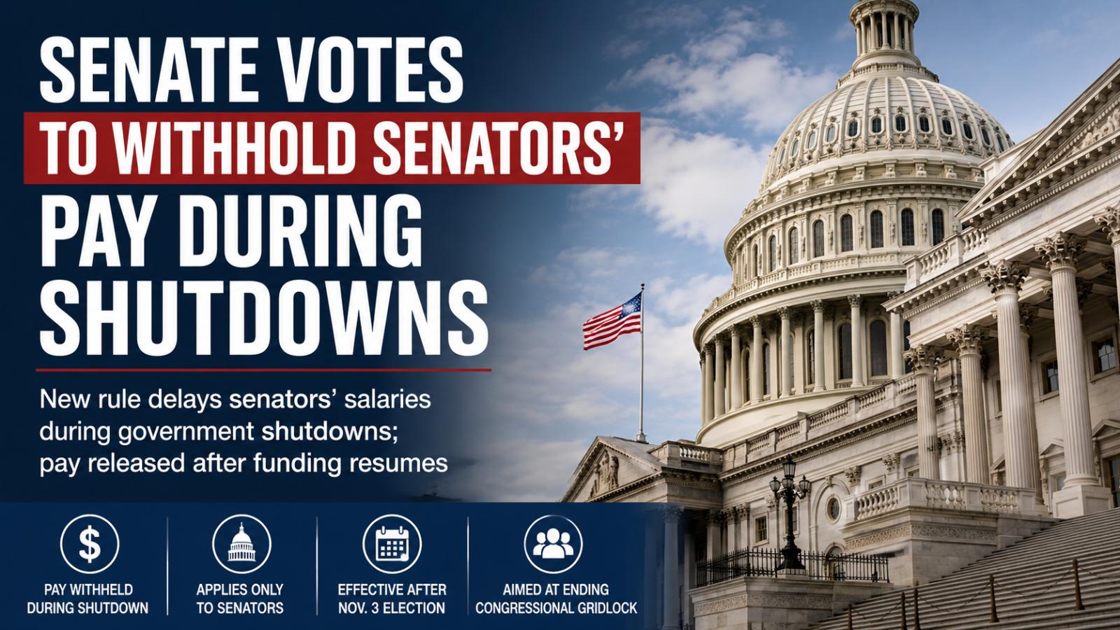 Do Senators Get Paid During Shutdowns? New Senate Rule Explained