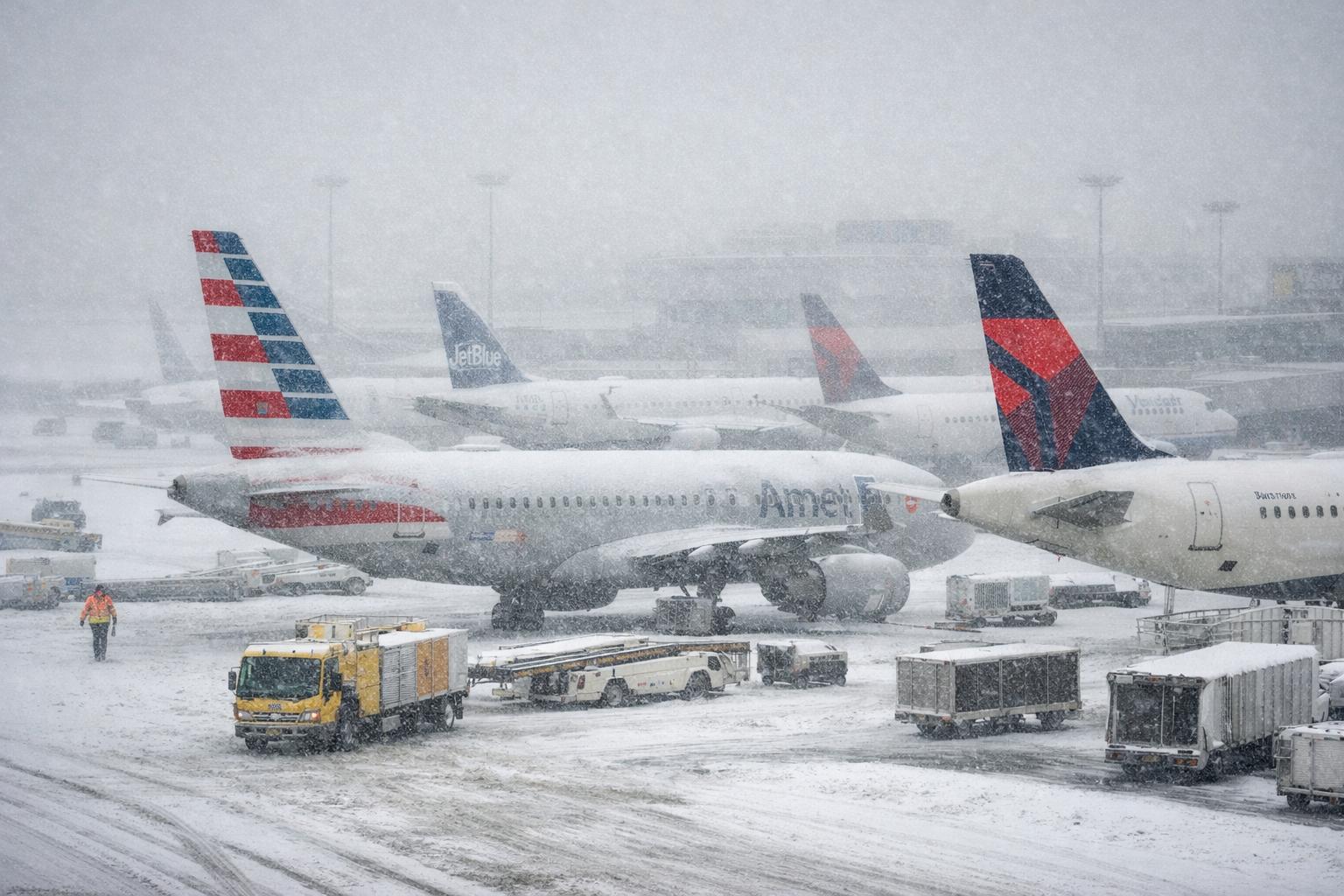 East coast blizzard halts thousands of flights across major US airports