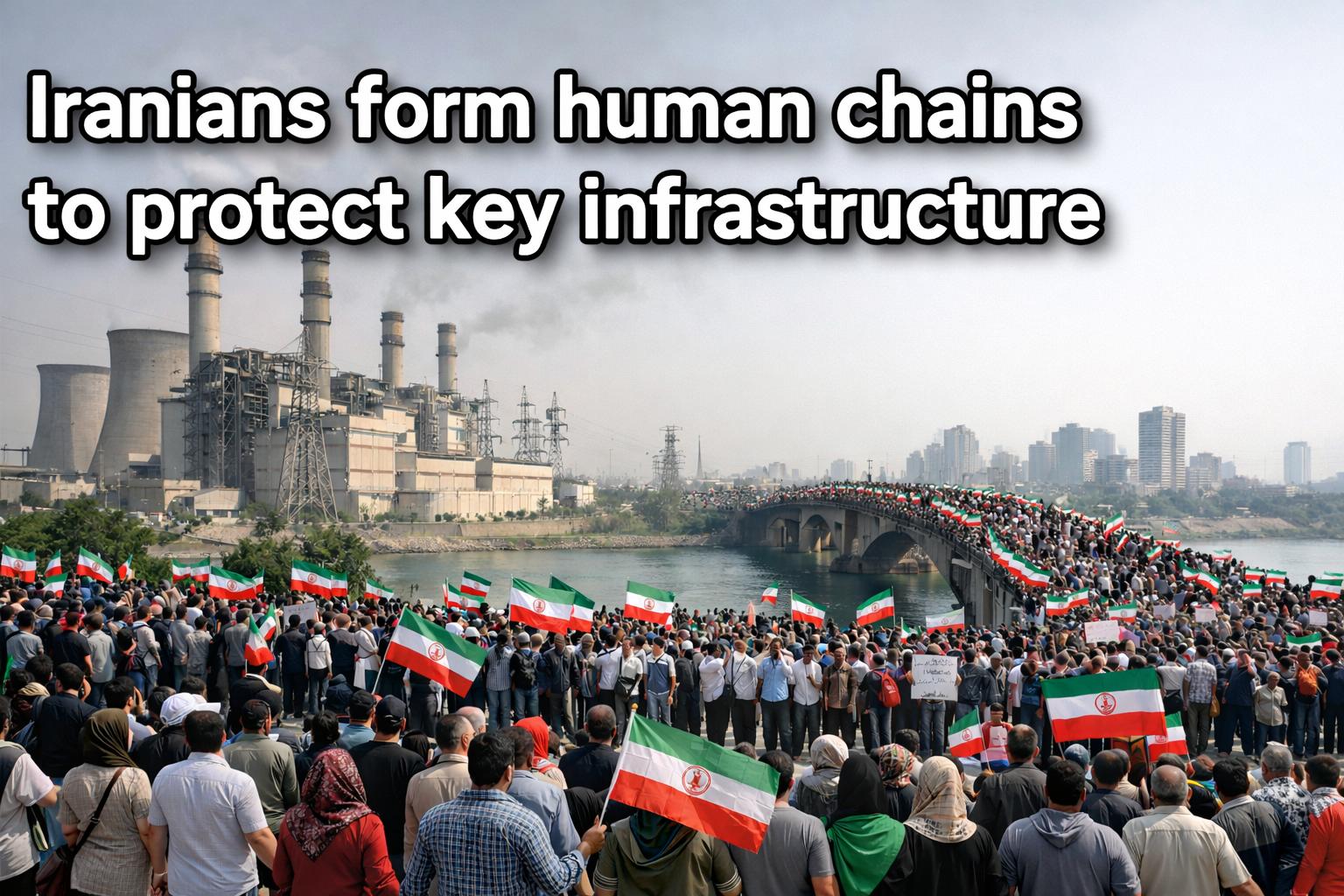 Iranians form human chains to protect infrastructure amid US threats